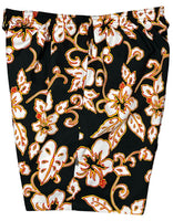 "Elemental" (Black) Swim Trunks (with mesh liner / side pockets) - 6.5" Mid Length - Board Shorts World Outlet