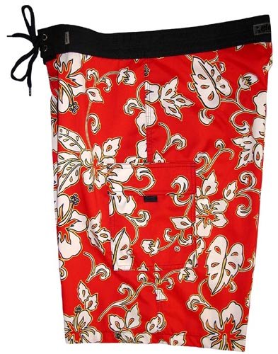 "Elemental" (Red) Double Cargo Pocket Board Shorts - Board Shorts World Outlet