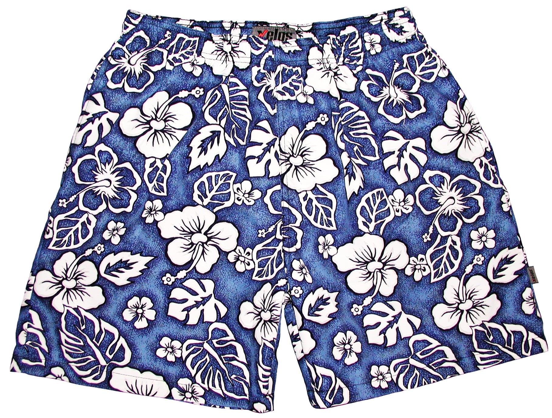 "Empirical Age" (Blue) Swim Trunks (with mesh liner / side pockets) - 6.5" Mid Length - Board Shorts World Outlet