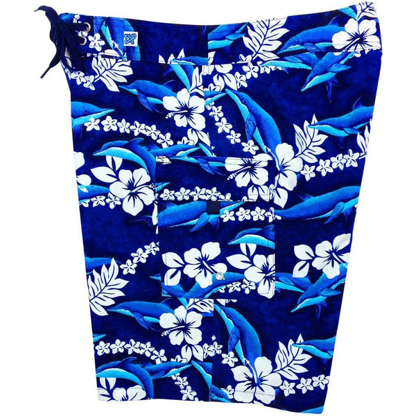 "Fins" (Blue) Womens Board/Swim Shorts - 10.5" - Board Shorts World Outlet