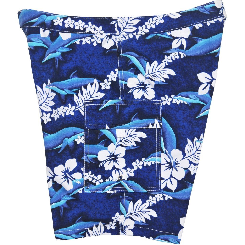 "Fins" (Blue) Womens Board/Swim Shorts - 11" - Board Shorts World Outlet