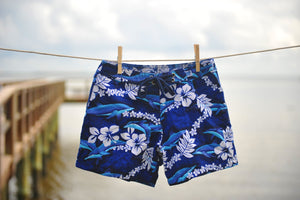 "Fins" Dolphin Print Girls Board Shorts - Board Shorts World Outlet
