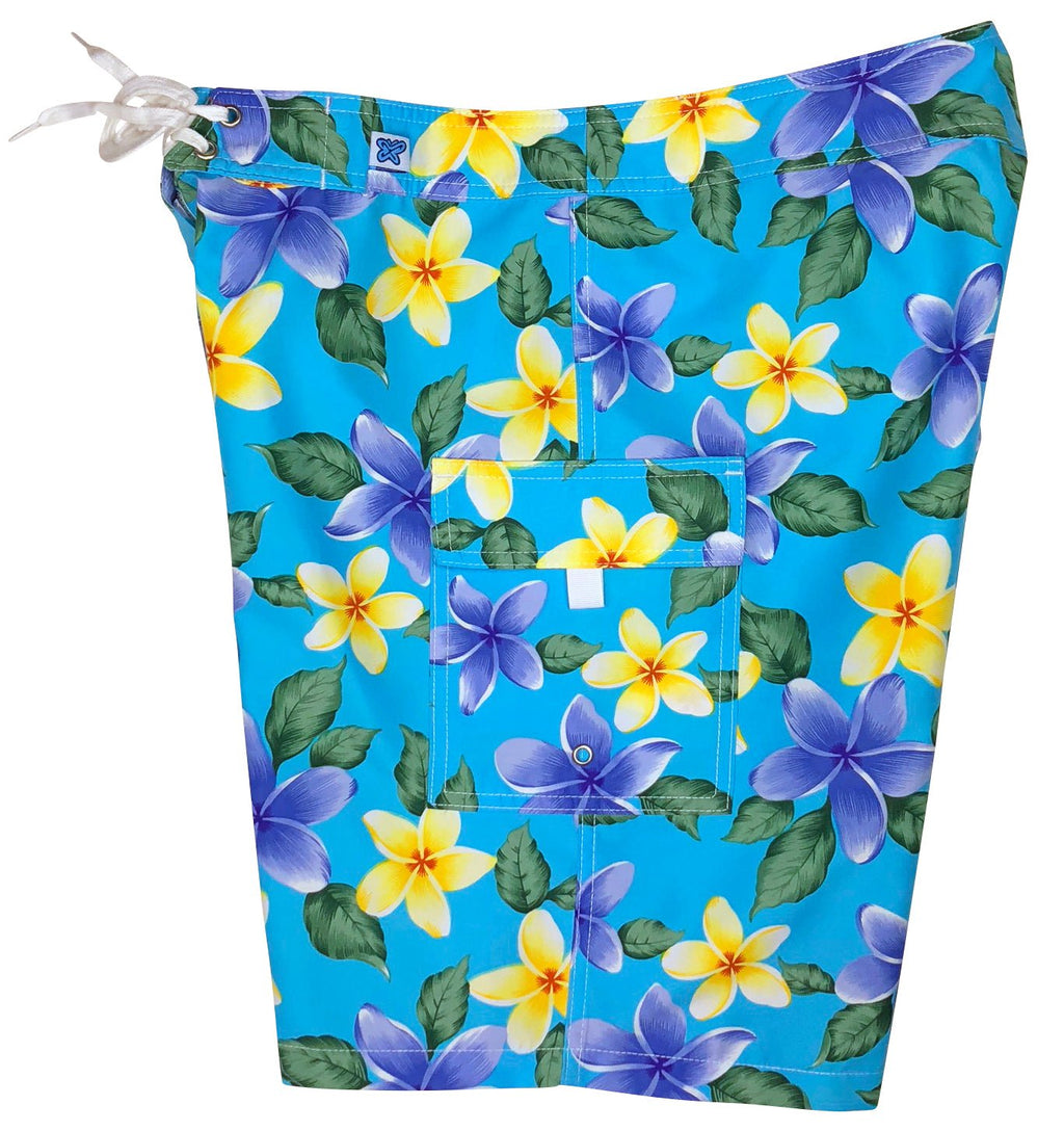 "Free Roaming" (Turquoise) Womens Board/Swim Shorts - 10.5" - Board Shorts World Outlet