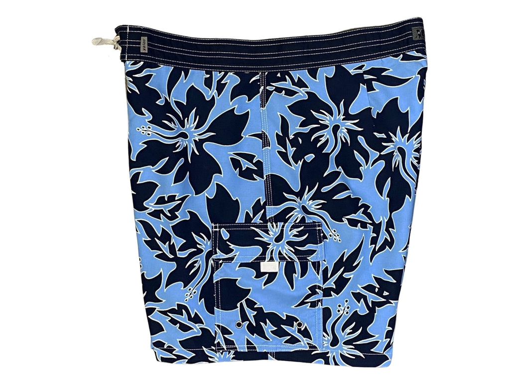"Generally Electric" (Blue) Mens Double Cargo Board Shorts - Retro Shortie - 5" - Board Shorts World Outlet