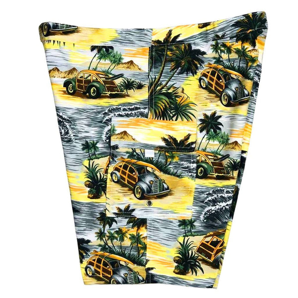 "Getaway Car" (Charcoal) Womens Board/Swim Shorts - 11" - Board Shorts World Outlet