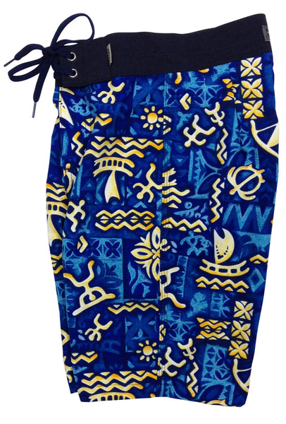 "Jungle Cruise" (Blue) Boys + Girls Board Shorts. 8" Inseam / 18.5" Outseam - Board Shorts World Outlet