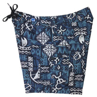 "Jungle Cruise" (Charcoal) 7" Womens Cargo + Back Pocket Board Shorts - Board Shorts World Outlet