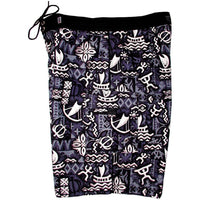 "Jungle Cruise" (Charcoal) Double Cargo Pocket Board Shorts - Board Shorts World Outlet