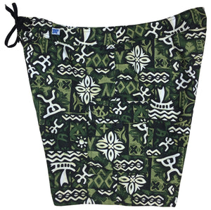 "Jungle Cruise" (Olive) 7" Womens Cargo + Back Pocket Board Shorts - Board Shorts World Outlet