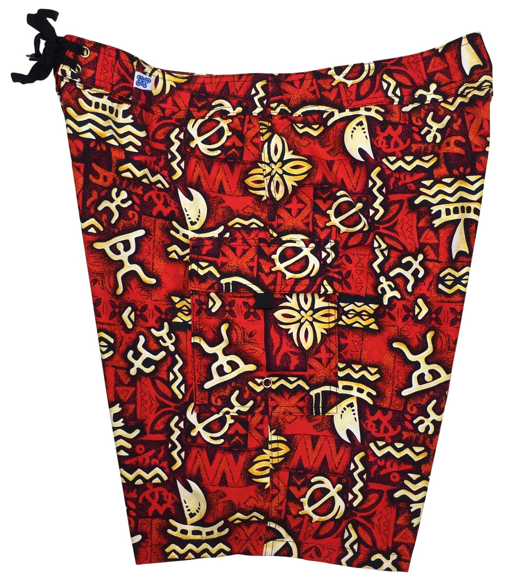 "Jungle Cruise" (Red) Womens Board/Swim Shorts - 10.5" - Board Shorts World Outlet