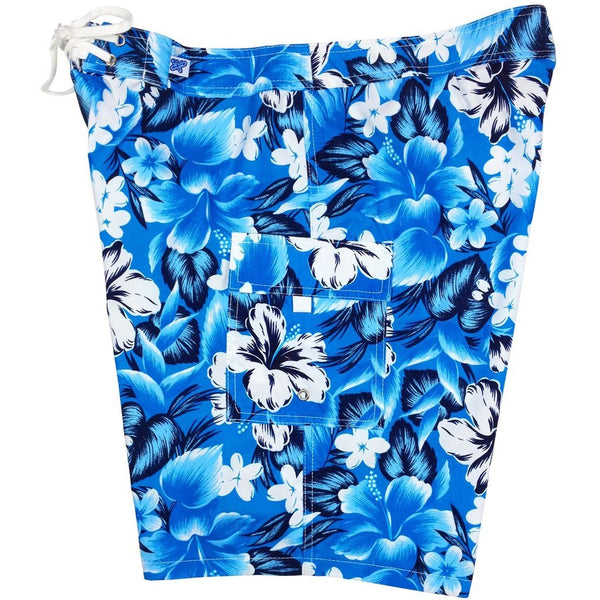 "Jungle Juice" (Blue) Womens Board/Swim Shorts - 10.5" - Board Shorts World Outlet