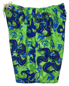 "Limelight" ELASTIC WAIST Mens Board Shorts - 7" Inseam (Green) - Board Shorts World Outlet