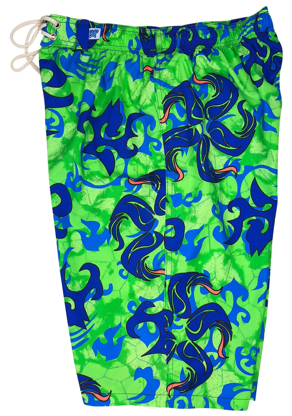 "Limelight" (Green) Womens Elastic Waist Swim Board Shorts. REGULAR Rise + 11" Inseam - Board Shorts World Outlet
