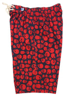 "Live to Ride" (Black+Red) Skulls Womens Elastic Waist Swim Board Shorts. REGULAR Rise + 11" Inseam - Board Shorts World Outlet