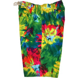 "Love N Haight" Tie Dye Womens Elastic Waist Swim Board Shorts. HIGHER WAIST/RISE + 11" Inseam - Board Shorts World Outlet