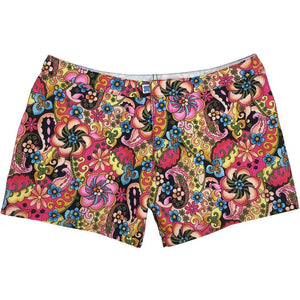 "Lucy in the Sky" (Black) Womens Board/Swim Shorts - 4" - Board Shorts World Outlet