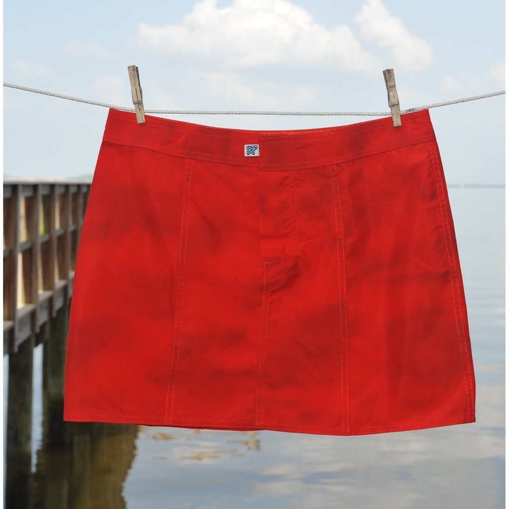 "Marbled Solid" Hipster Board Skirt (Red) - Board Shorts World Outlet