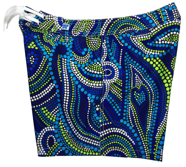 "Mardi Gras" (Multi) 5" Womens Back Pocket Board Shorts - Board Shorts World Outlet