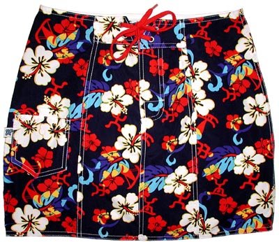 "Memory Lane" Original Style Board Skirt (Navy) - Board Shorts World Outlet