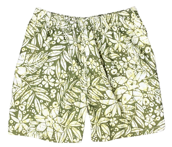 Men's "Palisades" (Green) Swim Trunks (with mesh liner) - 4.5" Retro Shortie - Board Shorts World Outlet