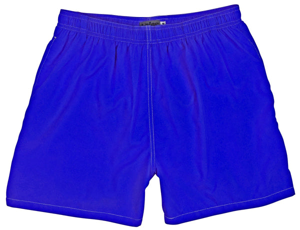 Mens Solid Swim Trunks (with mesh liner) - Royal - Retro Shortie - Board Shorts World Outlet