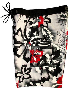 "Off to Baja" (Charcoal) Double Cargo Pocket Board Shorts - Board Shorts World Outlet