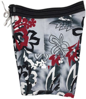 "Off to Baja" (Charcoal) Mens Double Cargo Board Shorts - Retro Shortie - 5" - Board Shorts World Outlet