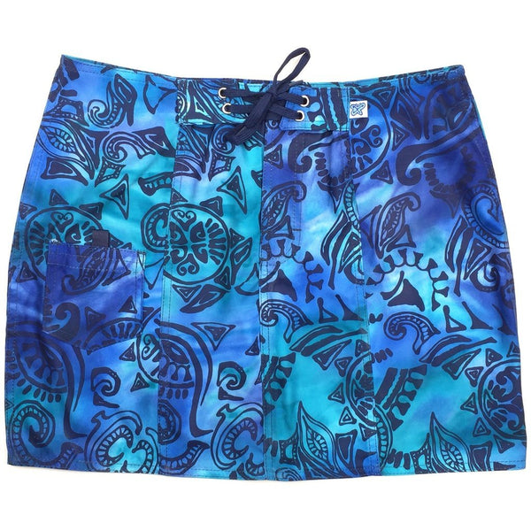 "Pacific Whim" Original Style Board Skirt (Blue) - Board Shorts World Outlet