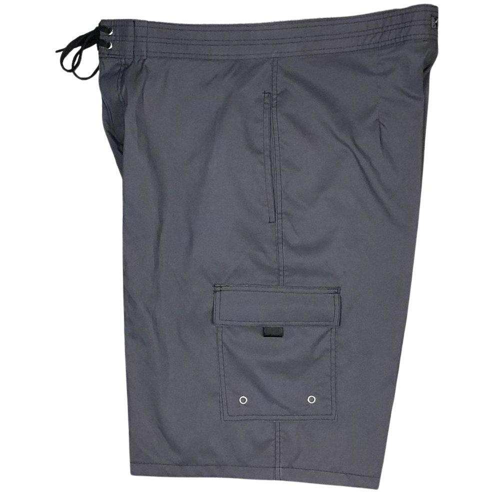 "Pack Rat" 4 Pocket (Double Cargo + Side) Board Shorts (Charcoal OR Navy) - Board Shorts World Outlet