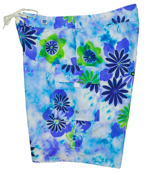 "Painted Desert" (Indigo) Womens Board/Swim Shorts - 10.5" - Board Shorts World Outlet