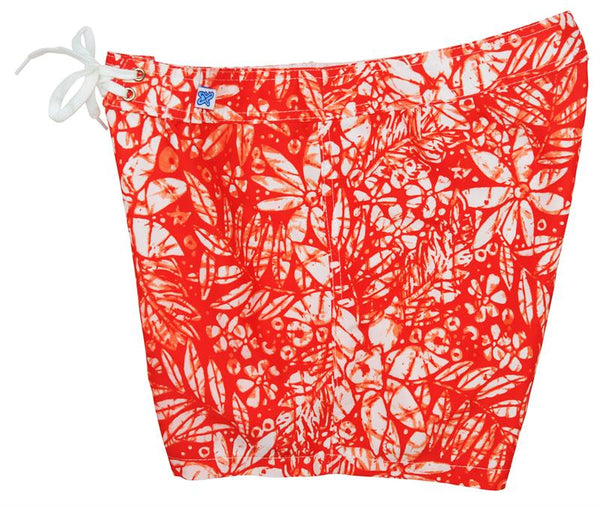 "Palisades" 5" Womens Back Pocket Board Shorts (Red) - Board Shorts World Outlet