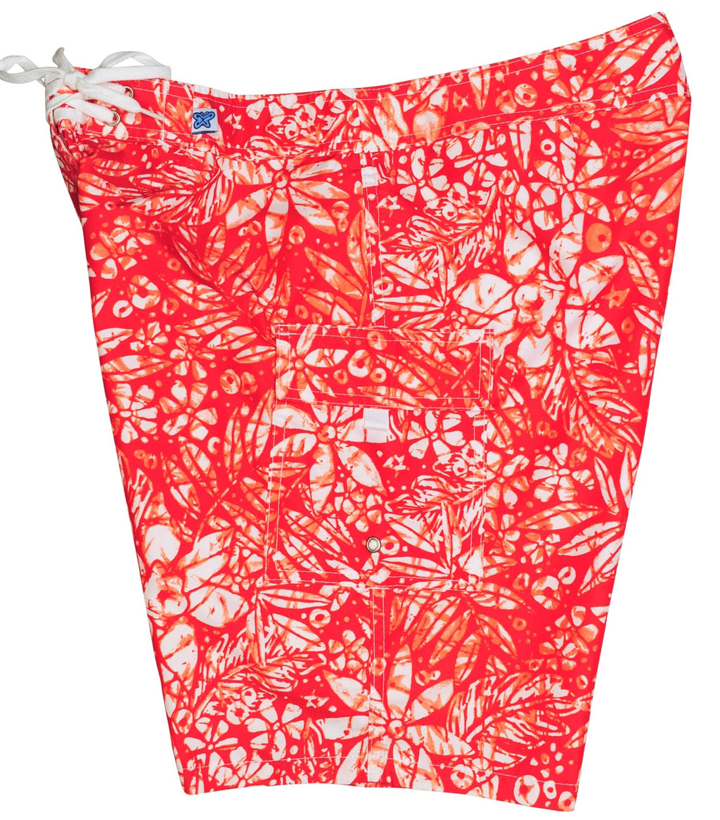 "Palisades" (Red) Womens Board/Swim Shorts - 10.5" - Board Shorts World Outlet