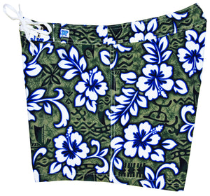"Picture Show" 5" Womens Back Pocket Board Shorts (Charcoal) - Board Shorts World Outlet