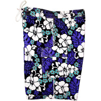 "Pina Colada" (Indigo) Double Cargo Pocket Board Shorts - Board Shorts World Outlet