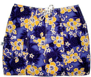 "Pina Colada" Original Style Board Skirt (Blue+Yellow) - Board Shorts World Outlet