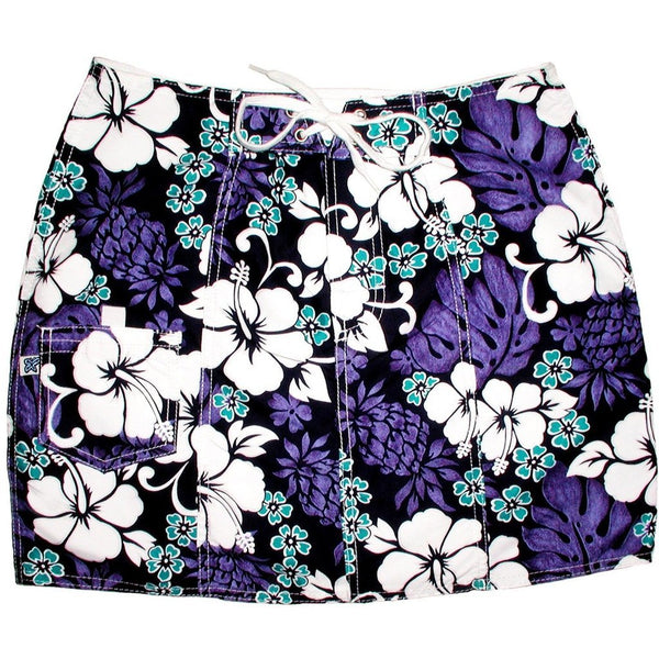 "Pina Colada" Original Style Board Skirt (Indigo) - Board Shorts World Outlet