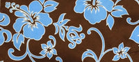 "Pure Hibiscus" (Brown/Blue) Double Cargo Pocket Board Shorts - Board Shorts World Outlet