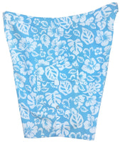 "Pure Hibiscus Too" (Sky) Womens Board/Swim Shorts - 11" - Board Shorts World Outlet