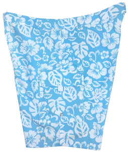 "Pure Hibiscus Too" (Sky) Womens Board/Swim Shorts - 11" - Board Shorts World Outlet