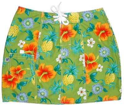 "Sangria" Original Style Board Skirt (Green) - Board Shorts World Outlet