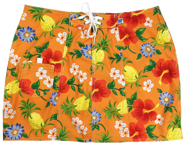 "Sangria" Original Style Board Skirt (Orange) - Board Shorts World Outlet