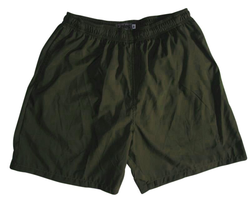 Solid Dark Olive Swim Trunks (with mesh liner / side pockets) - 6.5" Mid Length - Board Shorts World Outlet