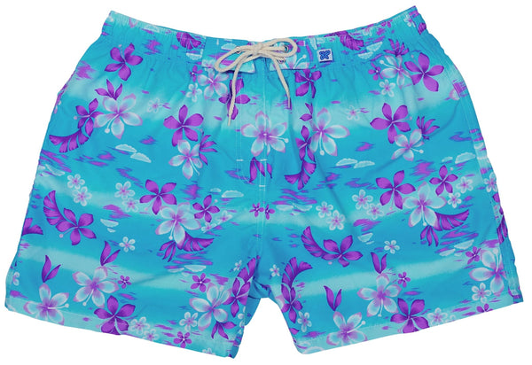 "Soul Salvation (Aqua) Womens Elastic Waist Swim Board Shorts. REGULAR Rise + 5" Inseam - Board Shorts World Outlet