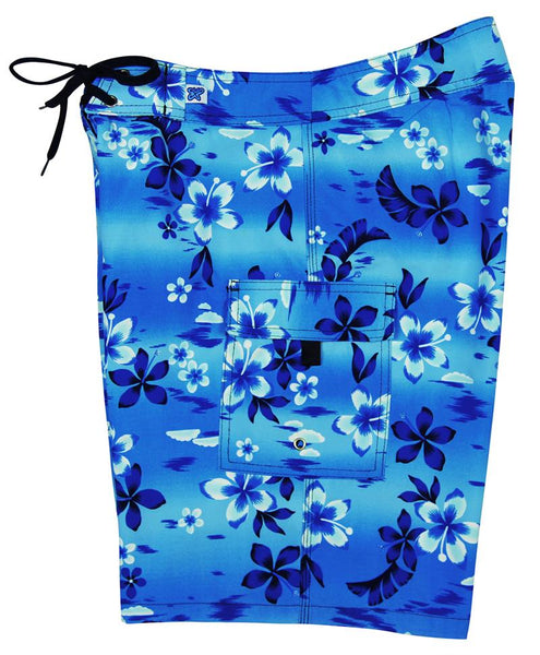 "Soul Salvation" (Blue) Womens Board/Swim Shorts - 10.5" - Board Shorts World Outlet