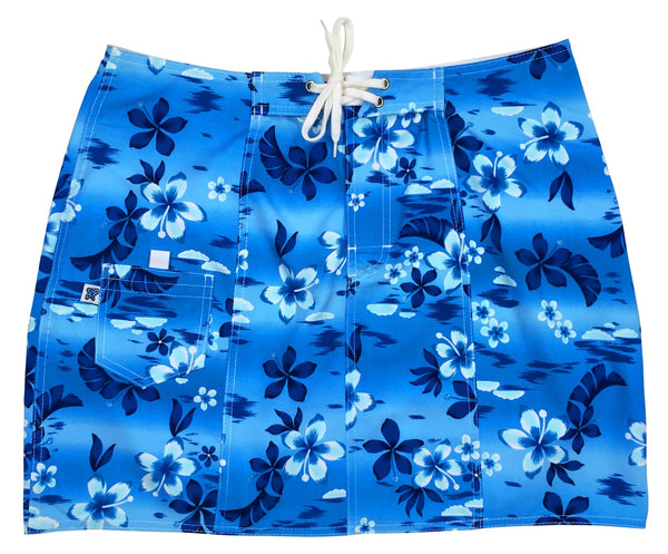 "Soul Salvation" Original Style Board Skirt (Blue) - Board Shorts World Outlet