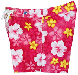 "Spin Cycle" 5" Womens Back Pocket Board Shorts (Pink) - Board Shorts World Outlet