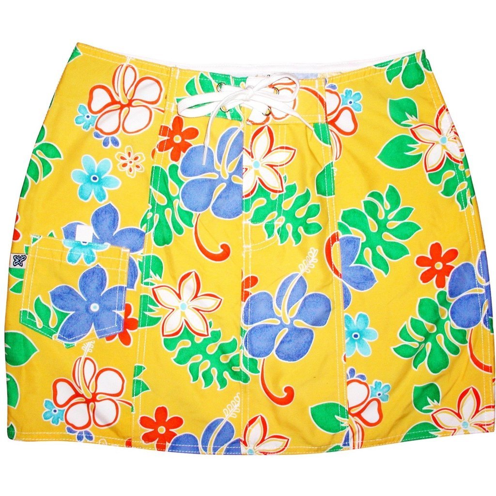 "Spring Fling" Original Style Board Skirt (Yellow) - Board Shorts World Outlet