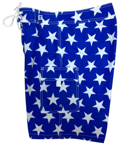 "Star Struck" (Blue) Womens Board/Swim Shorts - 10.5" - Board Shorts World Outlet