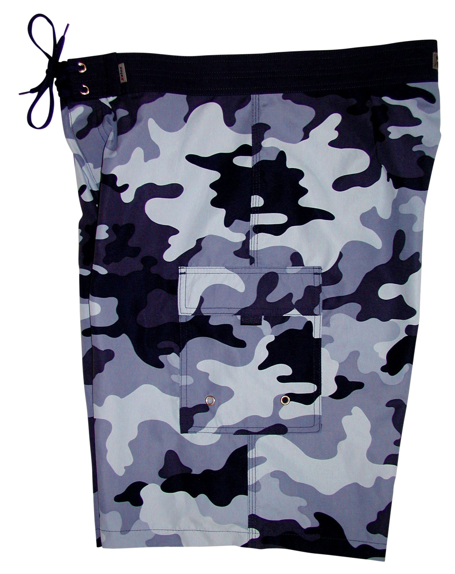 "Stealth Fanatic" Camo (Blue) Double Cargo Pocket Board Shorts - Board Shorts World Outlet