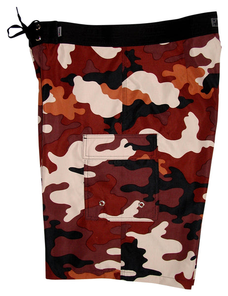 "Stealth Fanatic" Camo (Earth) Double Cargo Pocket Board Shorts - Board Shorts World Outlet